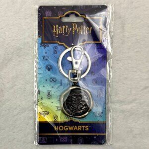 Harry Potter Hogwarts Seal Stamp Metal Pewter Key Chain Keyring